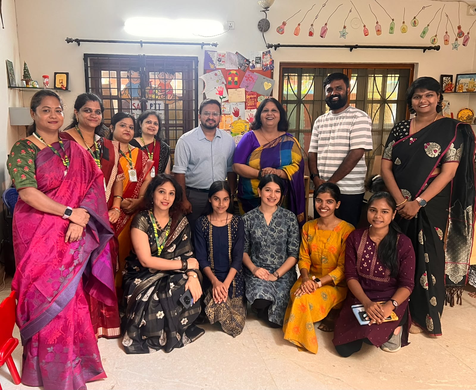 Orange CDC team with school teachers after a training session
